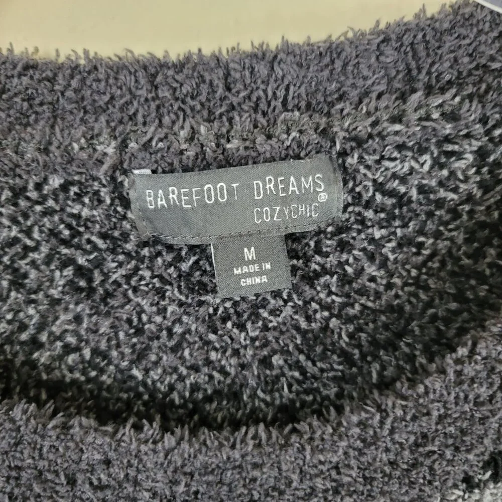 Barefoot Dreams CozyChic Seaside Crew Camo Sweater Carbon Size M